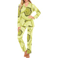 Sliced kiwi pattern Women's Long Pajama Set