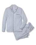 Men's Pima Pajama Set in Navy French Ticking