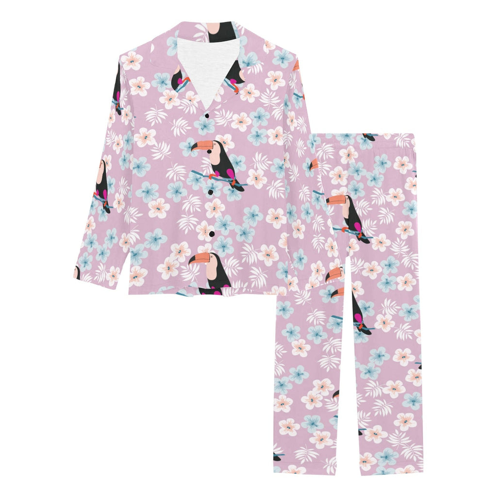 Beautiful toucan flower leaves Women's Long Pajama Set