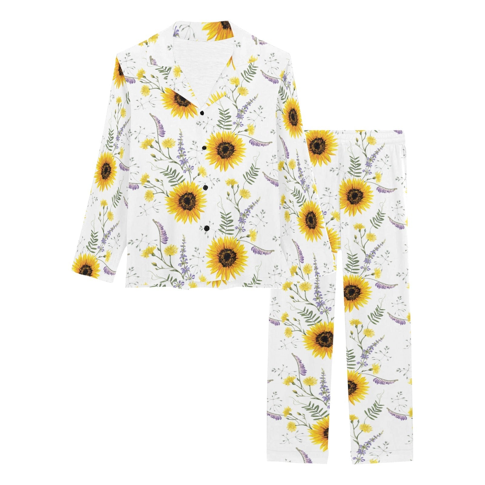 beautiful sunflowers pattern Women's Long Pajama Set