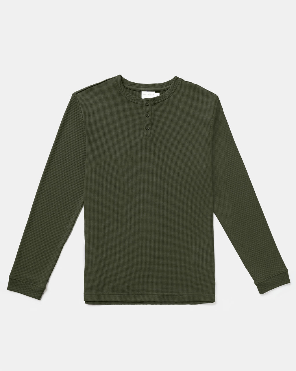 Men's Bamboo Waffle Knit Long Sleeve Henley - Last Chance