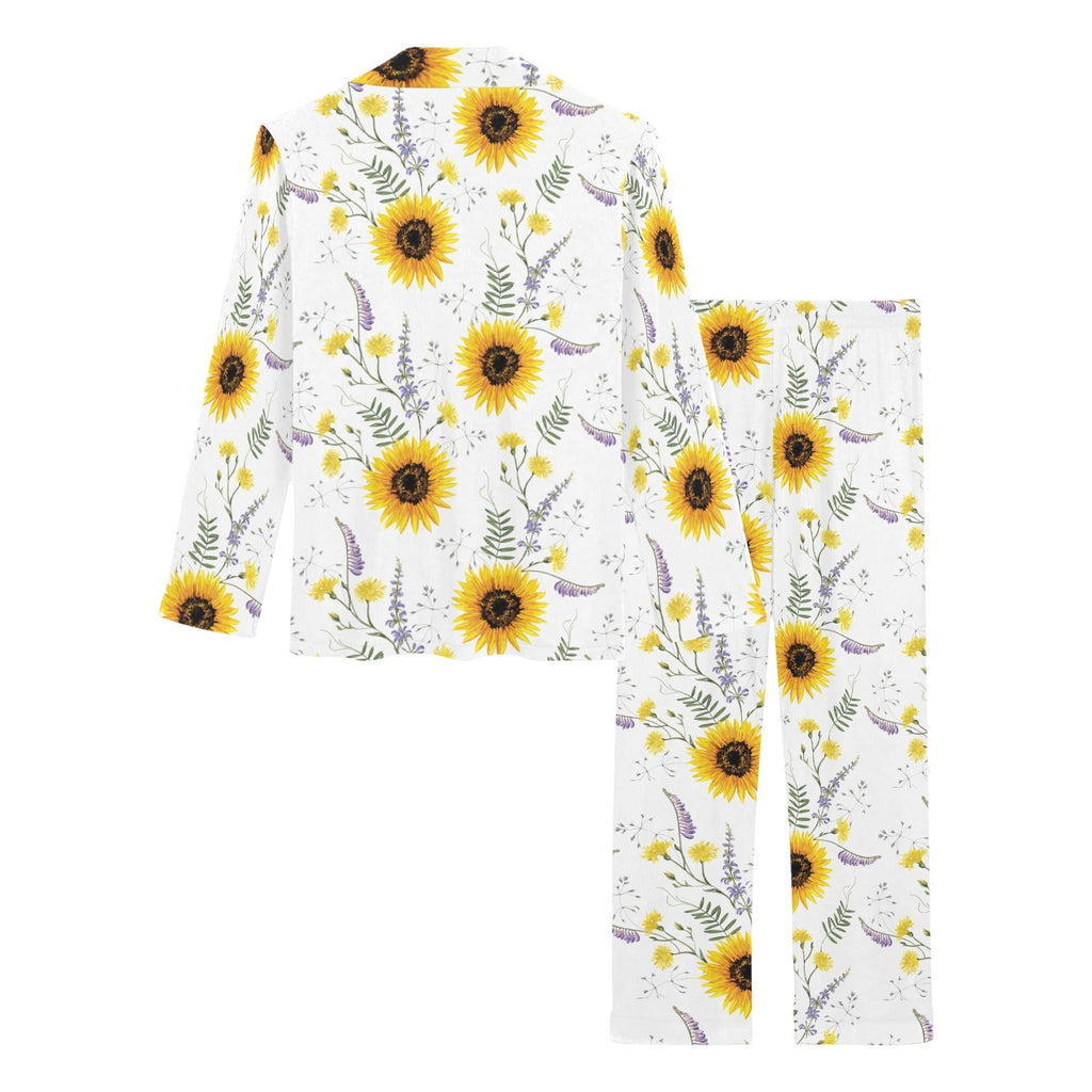 beautiful sunflowers pattern Women's Long Pajama Set