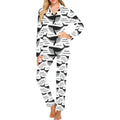 Black whale pattern Women's Long Pajama Set