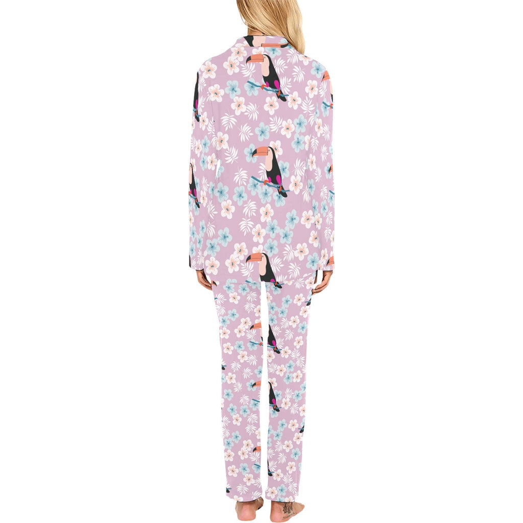 Beautiful toucan flower leaves Women's Long Pajama Set