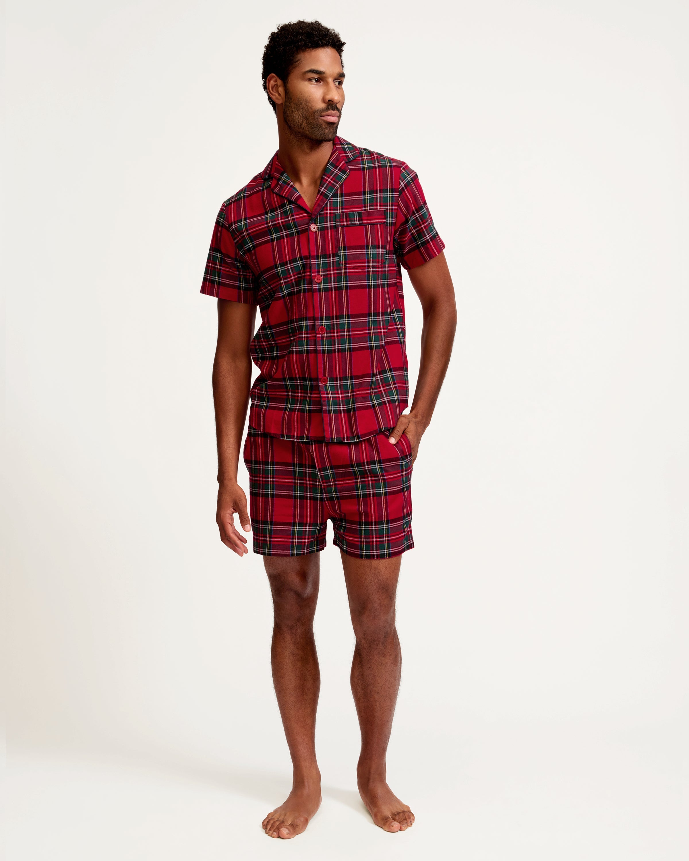 Men's Brushed Twill Short Set in Imperial Tartan