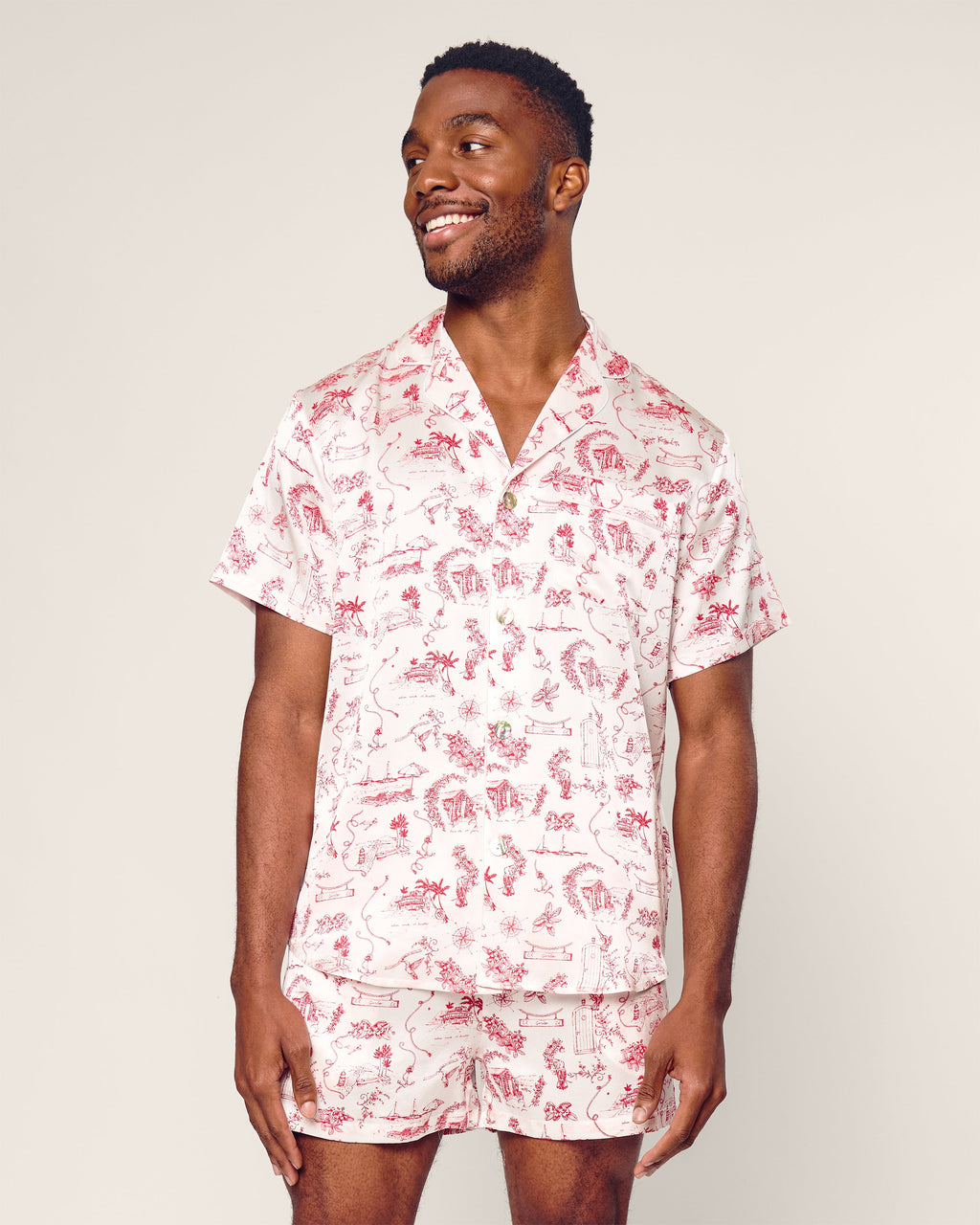 Petite Plume x Eden Rock Reverie Men's Silk Short Set