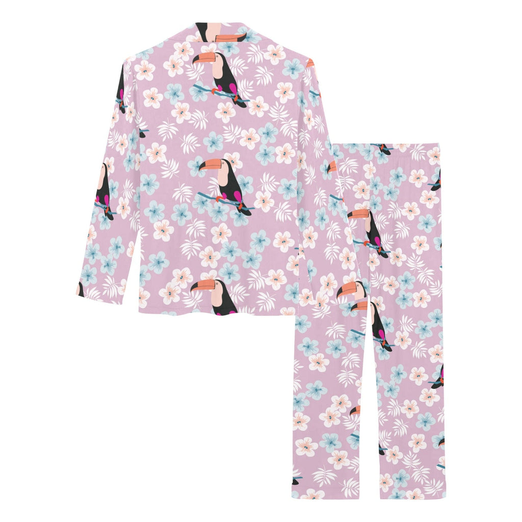 Beautiful toucan flower leaves Women's Long Pajama Set