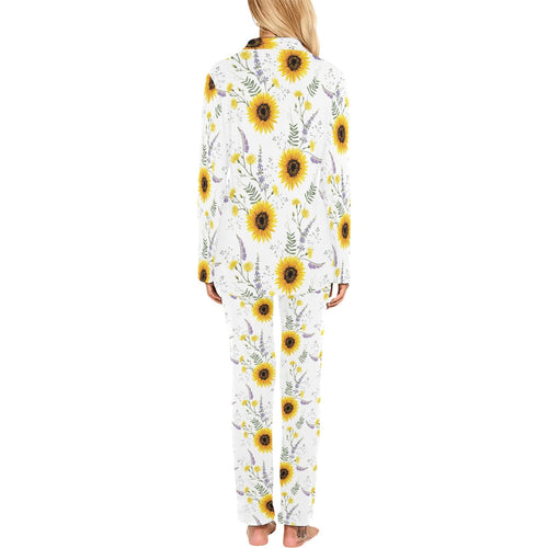 beautiful sunflowers pattern Women's Long Pajama Set